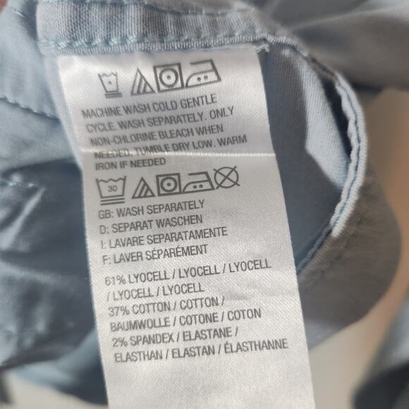 H By Halston Chambray Jacket Blue Denim Shacket Silver Zipper Women's Size 10 - Picture 4 of 4